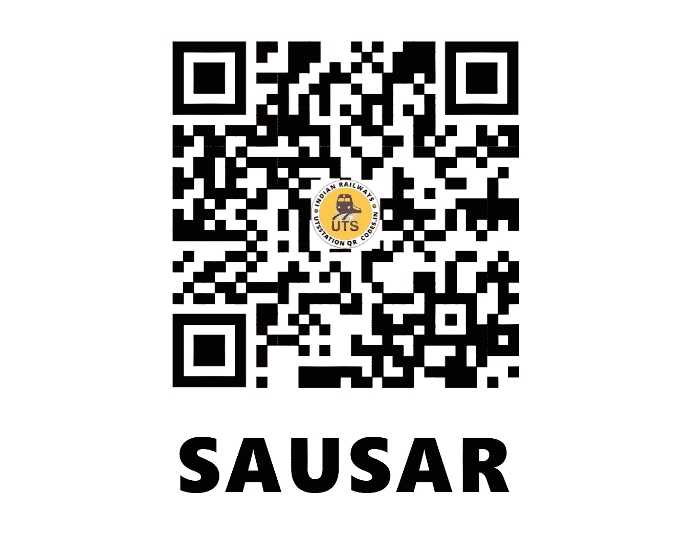 UTS QR Code for SAUSAR - SASR (SB - MADHYA PRADESH)